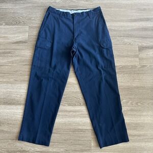 Cintas Work Uniform Straight Leg Cargo  Pants Navy Blue Men's 34